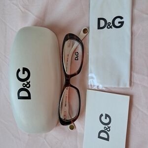 D&G Tortoise Eyeglasses with White Case and Authenticity Certificate